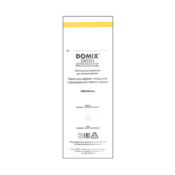 DOMIX DGP Крафт-пакеты белые 100х250 для стерилизации и хранения инструментов 100 шт